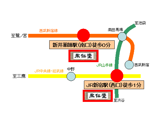永仁堂：鉄道地図